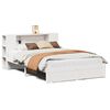 vidaXL Cama com estante sem colch&atilde;o 140x190 cm pinho maci&ccedil;o branco