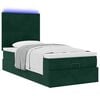 vidaXL Estrutura cama otomana colch&otilde;es 90x190cm veludo verde escuro