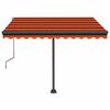 vidaXL Toldo retr&aacute;til manual independente 300x250cm laranja e castanho