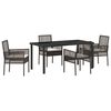vidaXL Conjunto de Jantar para Jardim 5 unid. Castanho vime PE