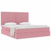 vidaXL Cama com arruma&ccedil;&atilde;o e colch&atilde;o Rosa 160 x 200 cm Veludo