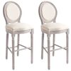 vidaXL Bancos de bar 2 pcs linho branco