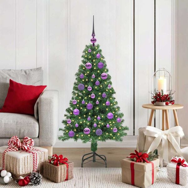 vidaXL &Aacute;rvore de Natal Artificial Verde 120 cm PVC, A&ccedil;o e Pl&aacute;stico