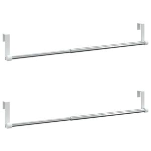 vidaXL Var&otilde;es para cortinas 2 pcs 40-60 cm alum&iacute;nio branco e prateado