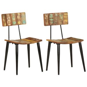 vidaXL Cadeiras de jantar 2 pcs madeira recuperada maci&ccedil;a
