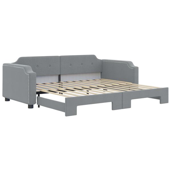 vidaXL Sofá-cama com gavetão 100x200 cm tecido cinzento-claro