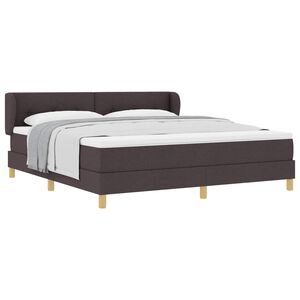 vidaXL Cama Box com colch&atilde;o Marrom Escuro 180 x 200 cm tecido
