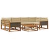 vidaXL Conjunto de Sof&aacute;s para Exterior 7 pcs Natural e Bege