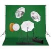 vidaXL Kit est&uacute;dio fotogr&aacute;fico com l&acirc;mpadas/sombrinhas/fundo/refletor