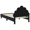 vidaXL Estrutura de Cama Infantil com Cabeceira Preto 80 x 160 cm