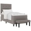 vidaXL Cama Box com cabeceira Cinzento-acastanhado 90 x 190 cm tecido