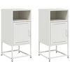 vidaXL Mesas de cabeceira 2 pcs 36x39x78 cm a&ccedil;o branco