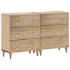 vidaXL M&oacute;veis de apoio 2 pcs 60x33x75 cm madeira de mangueira maci&ccedil;a