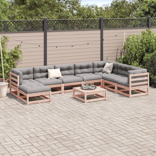 vidaXL 9 pcs conjunto sof&aacute;s jardim madeira abeto-de-douglas