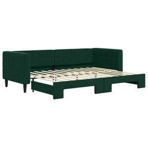 vidaXL Sof&aacute;-cama com gavet&atilde;o 80x200 cm veludo verde-escuro