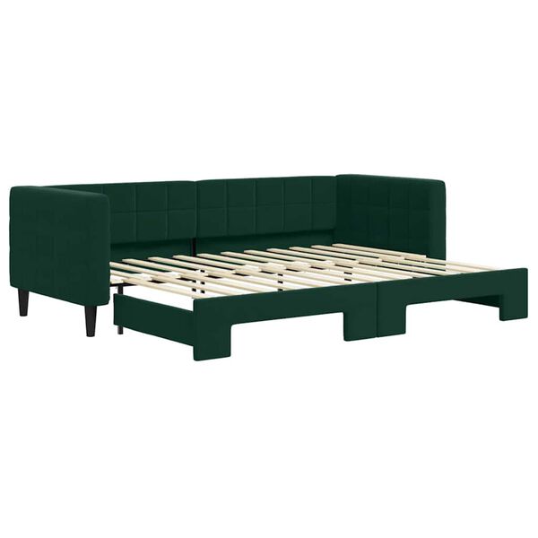 vidaXL Sof&aacute;-cama com gavet&atilde;o 80x200 cm veludo verde-escuro
