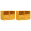 vidaXL M&oacute;veis de TV 2 pcs 67x39x44 cm a&ccedil;o amarelo mostarda