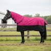 vidaXL Cobertor de Cavalo Rosa e Preto 75 cm Poli&eacute;ster