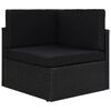vidaXL 10 pcs conjunto lounge para jardim vime PE preto