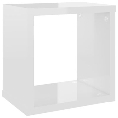 vidaXL Prateleiras parede forma de cubo 6pcs 22x15x22 cm branco brilh.