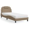 vidaXL Cama Viana com colch&atilde;o 90x200 cm couro artificial cor cappuccino