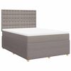 vidaXL Cama com molas/colch&atilde;o 160x200 cm tecido castanho-acinzentado