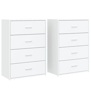 vidaXL Aparadores 2 pcs 60x31x84 cm derivados de madeira branco
