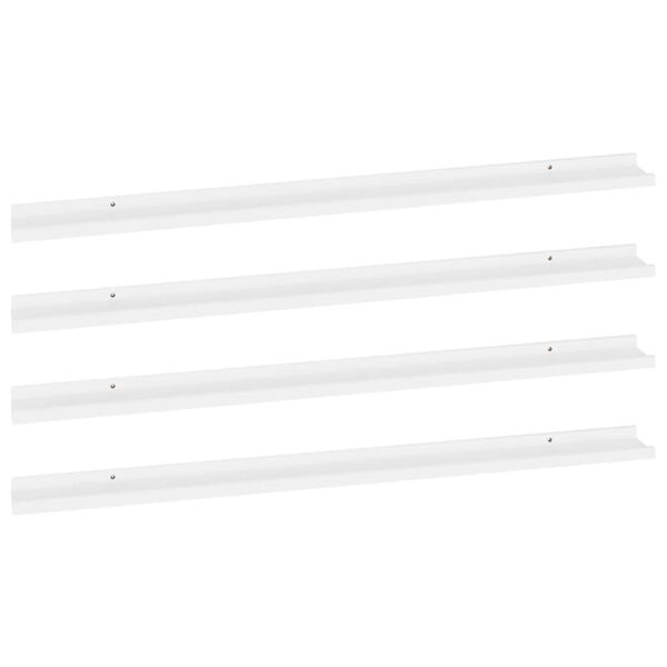 vidaXL Prateleiras de parede 4 pcs 115x9x3 cm branco