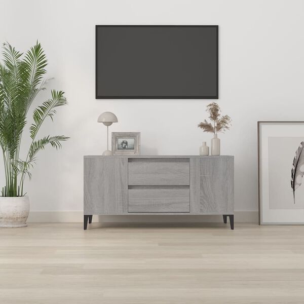 vidaXL M&oacute;vel para TV 102x44,5x50 cm derivados madeira cinzento sonoma