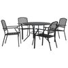 vidaXL Conj. cadeiras jardim encastrar 5pcs a&ccedil;o revestido p&oacute; antracite