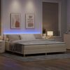 vidaXL Cama Box Spring LED com colch&atilde;o Creme 200 x 200 cm tecido