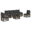vidaXL Conjunto de Sof&aacute; de Jardim 7 pcs Cinza e Cinza Escuro vime PE