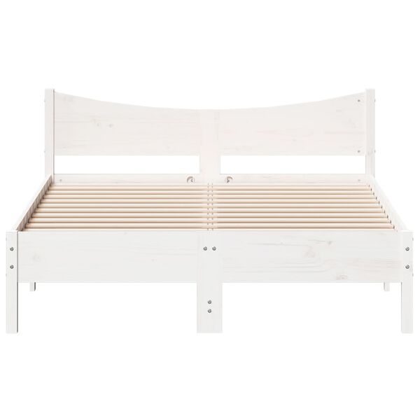 vidaXL Cama sem colch&atilde;o 140x190 cm madeira de pinho maci&ccedil;a branco