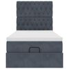 vidaXL Estrutura cama otomana colch&otilde;es 90x190cm veludo cinzento escuro