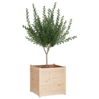vidaXL Vaso de jardim 70x70x70 cm madeira de pinho maciça