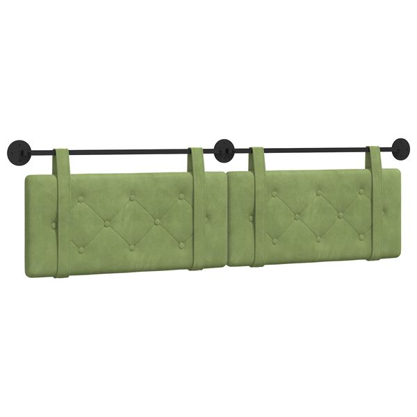 vidaXL Cabeceira Suspensa Verde Claro 170 x 55 x 5 cm Veludo