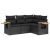 vidaXL 4 pcs conjunto de sof&aacute;s para jardim c/ almofad&otilde;es vime PE preto