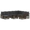 vidaXL Conjunto de Sof&aacute; de Jardim 11 unid. Cinza e Cinza Escuro