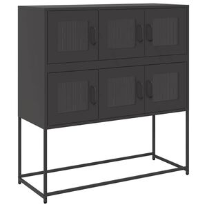 vidaXL Aparador 100,5x39x107 cm a&ccedil;o laminado a frio preto