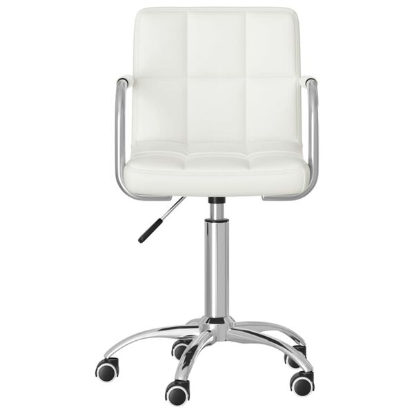 vidaXL Cadeiras de jantar girat&oacute;rias 2 pcs couro artificial branco