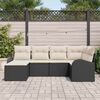 vidaXL Conjunto de Sofá de Jardim com almofada Preto Rattan Sintético