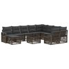 vidaXL Conjunto de Sof&aacute; de Jardim 11 unid. Cinzento vime PE