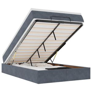 vidaXL Cama otomana com colch&atilde;o 120x190 cm veludo cinzento-escuro