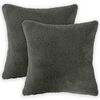 vidaXL Capa almofada 2 pcs HEERLEN Cinzento-Escuro 30 x 30 cm Boucl&eacute;