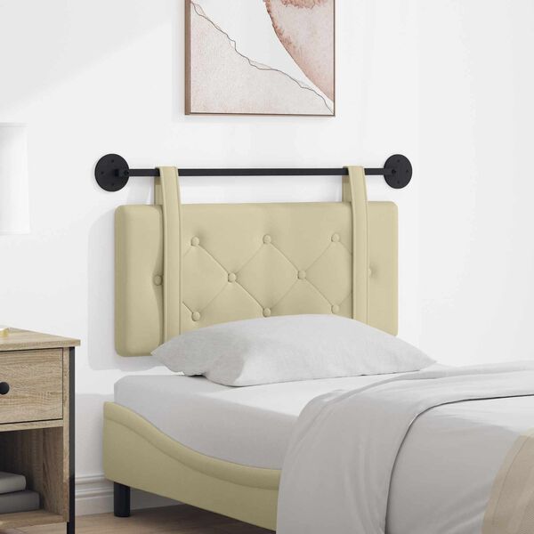 vidaXL Cabeceira Suspensa Creme 80 cm Couro Sint&eacute;tico
