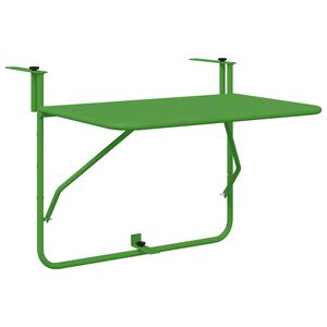 vidaXL Mesa Suspensa para Varanda Verde 60 x 39 x 65 cm A&ccedil;o