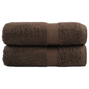 vidaXL Toalhas de rosto premium SOLUND 2 unidades marrom 30x30 cm 600 g/m&sup2;