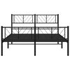 vidaXL Estrutura de cama com cabeceira e p&eacute;s 120x200 cm metal preto