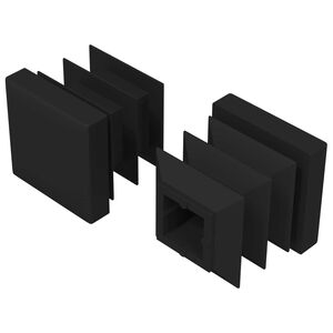vidaXL Tampas de Extremidade 2 pcs Preto 15 x 15 x 15 mm PP