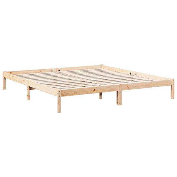 vidaXL Cama extra longa sem colch&atilde;o 200x220 cm madeira de pinho maci&ccedil;a